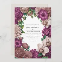 Mulberry, Mauve Clay & Soft Fig Wedding Invitation