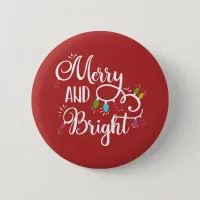 merry and bright holiday lights button