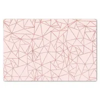 Girly Rose Gold Geometric Pink Copper Polygon Tissue Paper