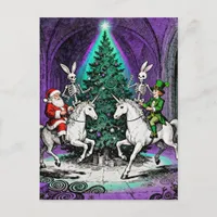 Multiple Holidays Spooky Party with Unicorns Postcard