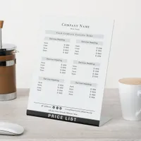 Modern Minimalist Black and White Price List Pedestal Sign