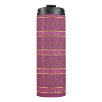 Magenta Gold Christmas Pattern#35b ID1009 Thermal Tumbler