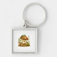 Aesthetic Frog Mushroom Cottagecore Goblincore Keychain