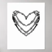 Skeleton Heart Hands Sign Halloween Costume Retro 