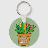 Helping Me Grow Teacher Gift Metal Keychain