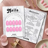 Elegant White Marble Nail Packaging Display Card
