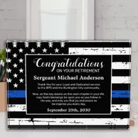 Police Retirement Years Service Law Enforcement Acrylic Award