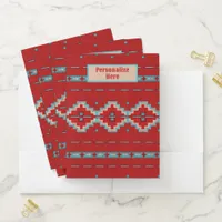 Southwest Mesas Red & Turquoise Pocket Folder Set