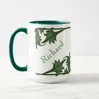 Mug - Angled Brackets and Name in Green