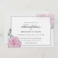 Romantic Pink Peonies Rice Paper BarefootBride™ Invitation