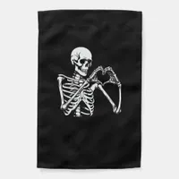 Skeleton Heart Hands Sign Halloween Costume Retro 
