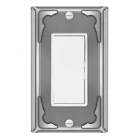 Elegant Modern Faux White Chic Fancy Metal Trendy Light Switch Cover