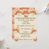 A Little Cutie is On The Way -Orange Blossom-Pink Invitation