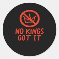 No Kings It Patriotic Style Classic Round Sticker