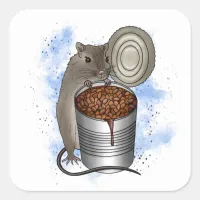 Rat and Bake Beans Square Sticker