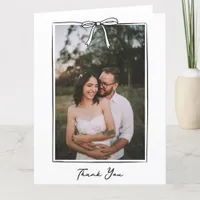 Whimsical Coquette Handwritten Bow Wedding  Thank You Card