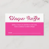Pink Candy Cane Diaper Raffle Insert Card