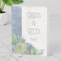 Succulents and Sparkle Cards & Gifts Blue ID515 Wooden Box Sign