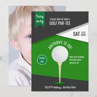 Golf Theme Birthday Party Customized Photo Invite