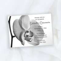 Elegant White Orchid Quinceanera Party Invitation