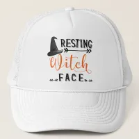 resting witch face trucker hat