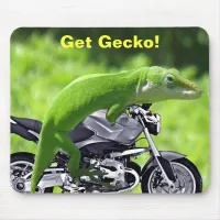 Green Hawaiian Gecko Rider Mouse Pad