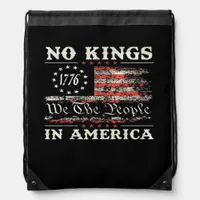 No Kings In America United States Independence Cla Drawstring Bag