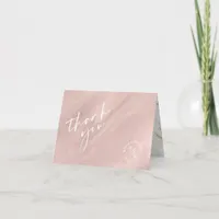 Modern Marble Glitter Thank You Rose Gold ID816 Card