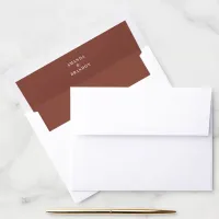 Modern Minimalist Dark Terracotta and White Envelope Liner