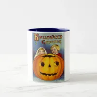 Vintage Halloween Greetings Two-Tone Coffee Mug