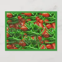 Green Bean and Tomatoes Recipe Postcard