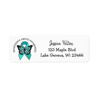 Myasthenia Gravis Awareness Ribbon Butterfly     Label