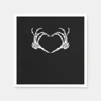 Skeleton Hand Heart Sign Costume Funny Halloween Napkins