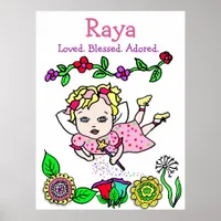 Personalized Loved, Blessed and Adored Fairy Poster