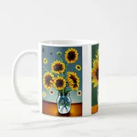 Ai Generated Sunflowers in Vases Coffee Mug