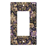 Colorful,Extravagant,Purple and Gold  Light Switch Cover