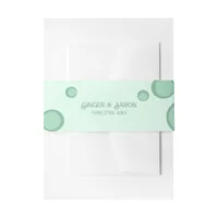 Fun Green Circles Groovy Retro Wedding Invitation Belly Band