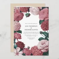Rosé Clay, Terra Pink & Peony Smoke Floral Wedding Invitation