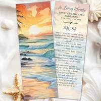 Sunrise Ocean Memorial Simple Funeral Prayer Card Bookmarks