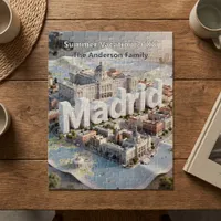 Madrid Spain Royal Palace Cityscape Family Holiday Jigsaw Puzzle