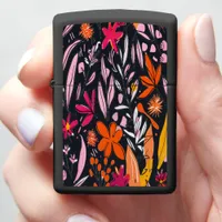 Vibrant Floral Pattern Design Zippo Lighter