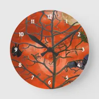 Dead Tree amongst an Orange Scary Sky Wall Clock