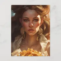 Goddess With Fries Postcard