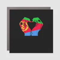 Hands Heart With Eritrean Flag Car Magnet