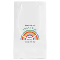 Colorful Rainbow Thank You Teacher Appreciation Small Gift Bag