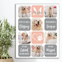 Dog Memorial Pet Loss Modern Colors Photo Collage  Faux Canvas Print