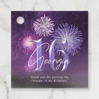 Fireworks Sweet 16 Purple ID984 Favor Tags