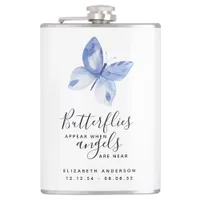 Butterflies Remembrance Memorial Tribute  Flask