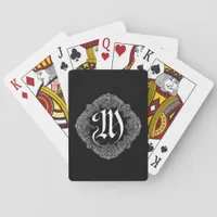 Elegant Goth Initial M Poker Cards