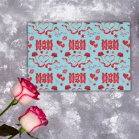 MOM/WOW: A Love Letter in Red on blue | Placemat